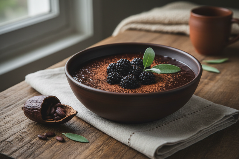 Blackberry Sage Ceremonial Cacao Chia Pudding: A gentle recipe for everyday sipping