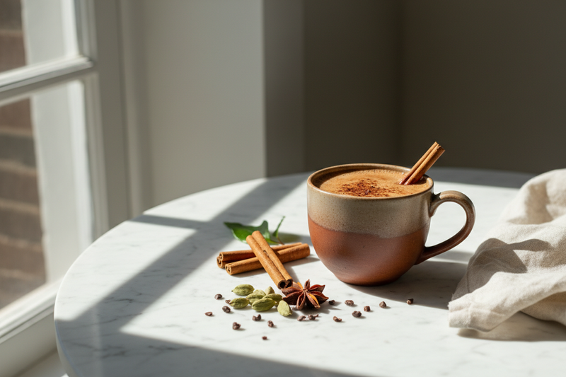 Chai Spice Ceremonial Cacao Tasting Cup: A lighter cup for warm days