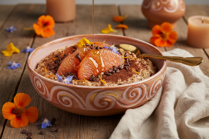 Grapefruit Honey Ceremonial Cacao Overnight Oats: A celebration cup you can repeat
