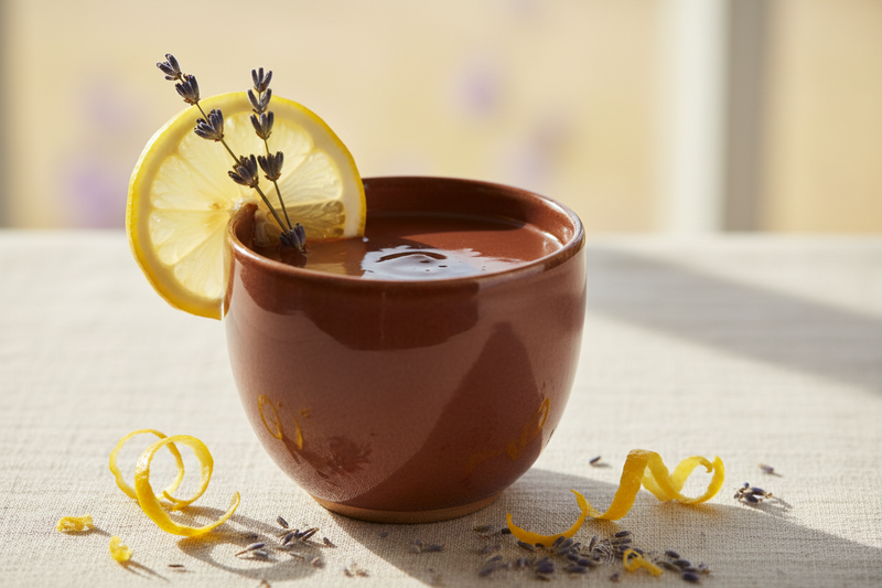 Lemon Lavender Ceremonial Cacao Tasting Cup: A lighter cup for warm days