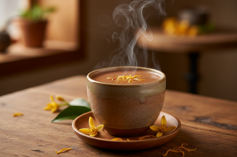 Orange Blossom Ceremonial Cacao Tasting Cup: Creamy, smooth, and not too sweet