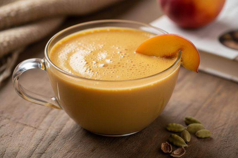 Peach Cardamom No-Blender Ceremonial Cacao: Creamy, smooth, and not too sweet