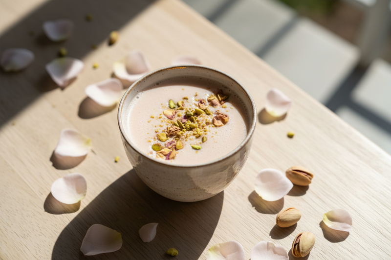 Pistachio Rose No-Blender Ceremonial Cacao: A lighter cup for warm days