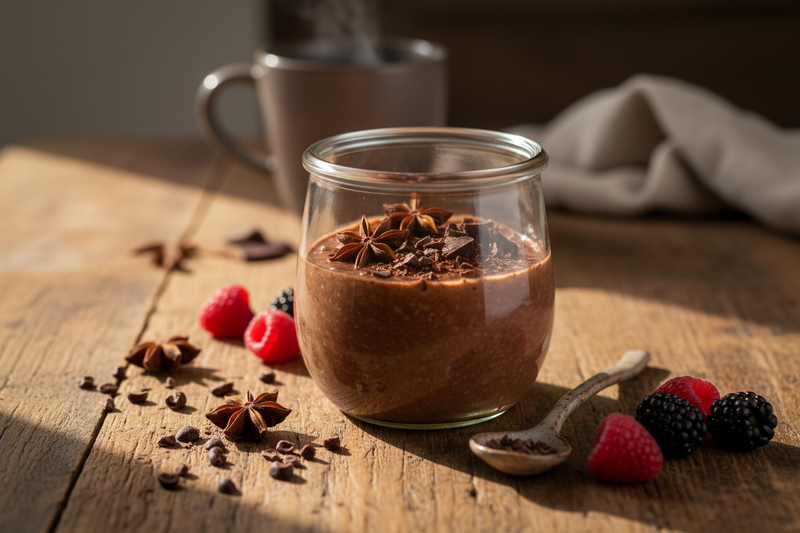 Star Anise Ceremonial Cacao Overnight Oats: A celebration cup you can repeat