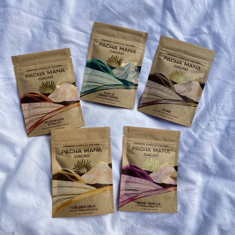 single serving cacao packets, peruvian cacao